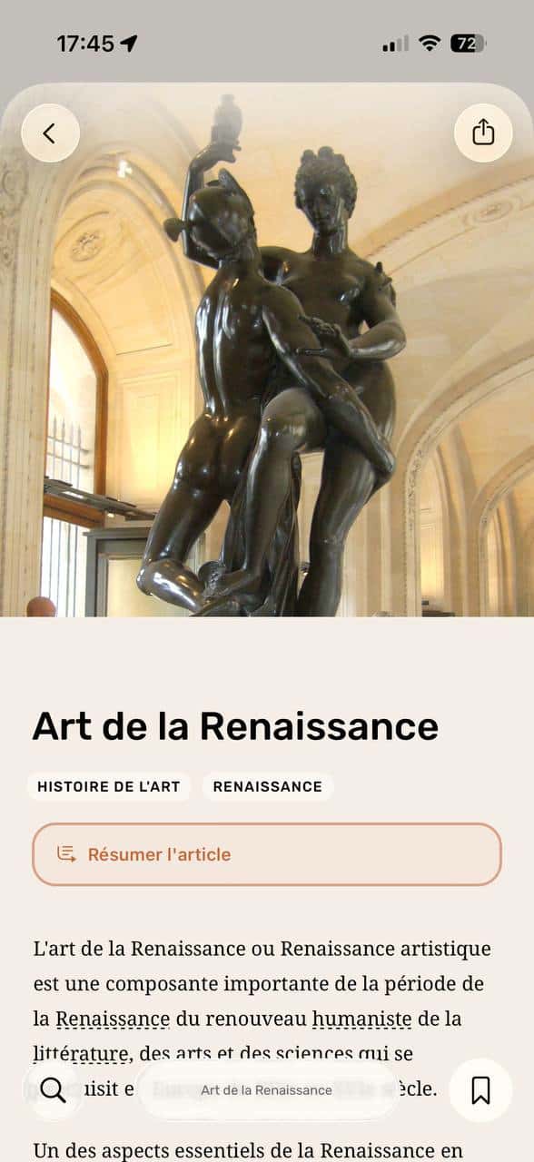 Suite de lecture Noys sur iPhone